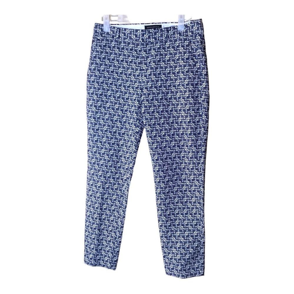 Banana Republic Avery Pant Blue and white Print Size 0
